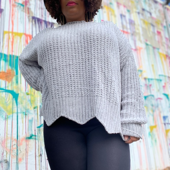 Chenille Soft Grey Sweater - Picture 4 of 4